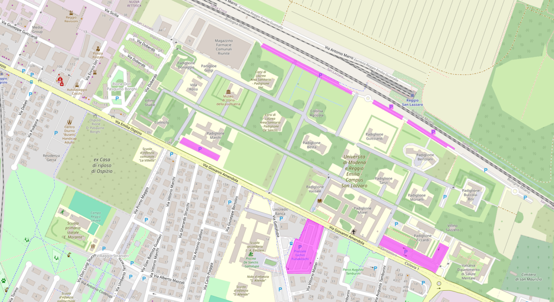 Mappa parcheggi RE